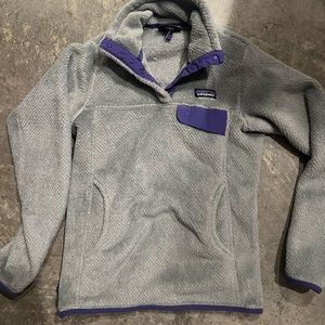 Women’s Vintage Patagonia Snap Tool Pullover Grey and Purple - Size XS